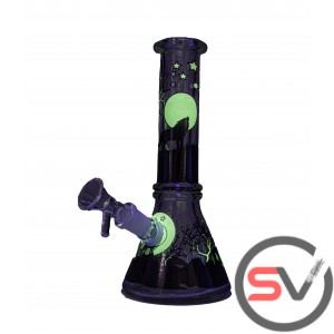 FULL MOON WOLF GLASS MINI BEAKER 8inch - (GLOW IN DARK)